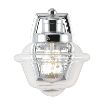 Orleans Iron/Glass schoolhouse LED Vanity Light - JONATHAN Y